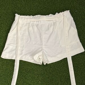 Ci Sono High Waist White Shorts